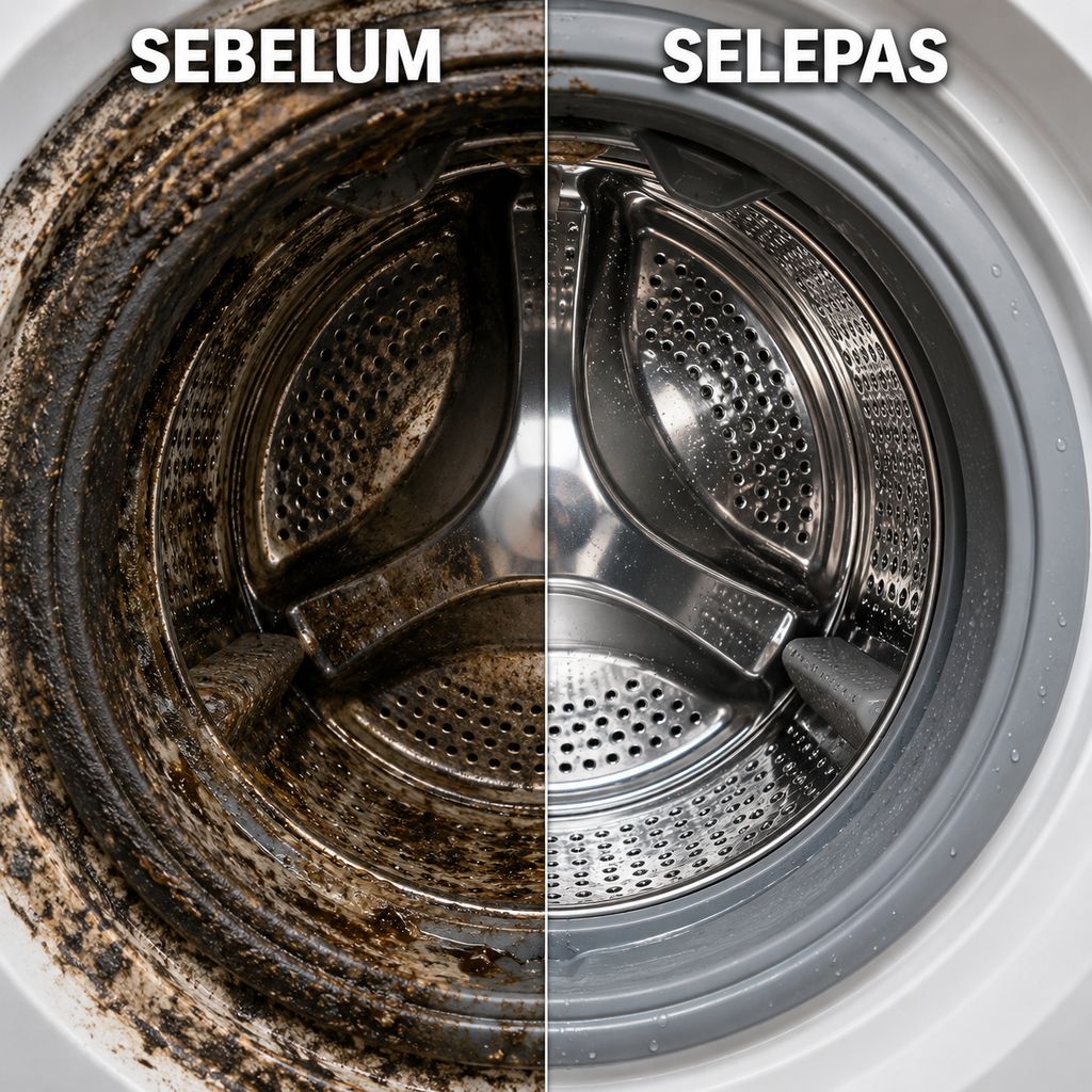Air keruh keluar dari drum mesin semasa proses pembersihan FRESHZEN
